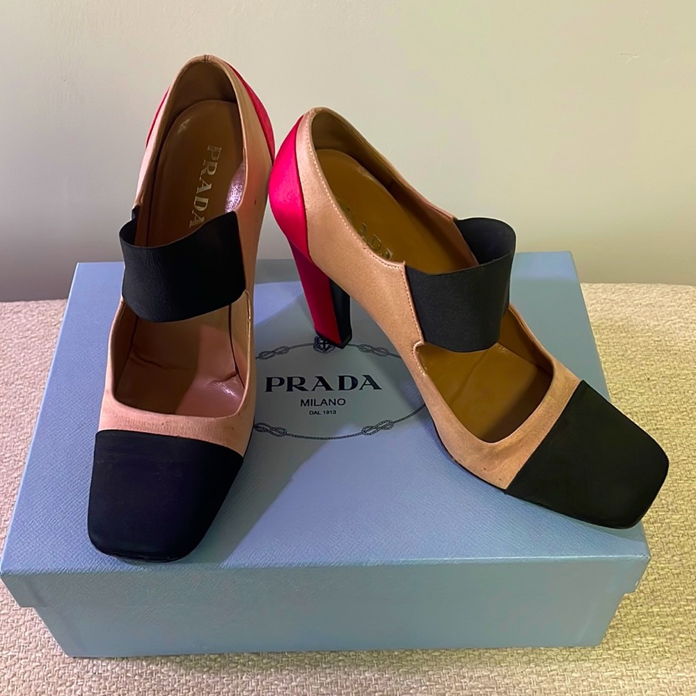 Prada Satin Mary Jane Heels